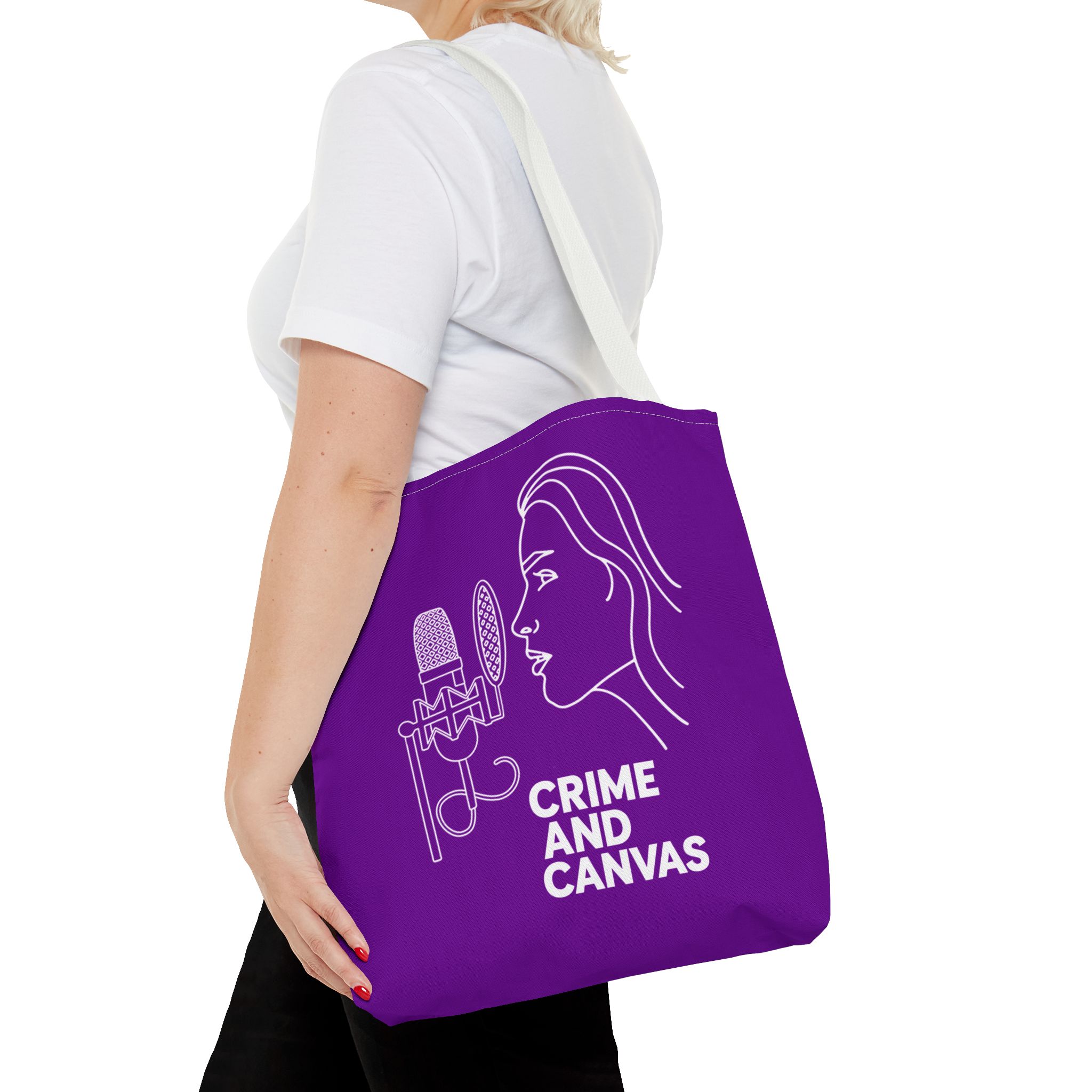Crime & Canvas Podcast Purple Tote Bag