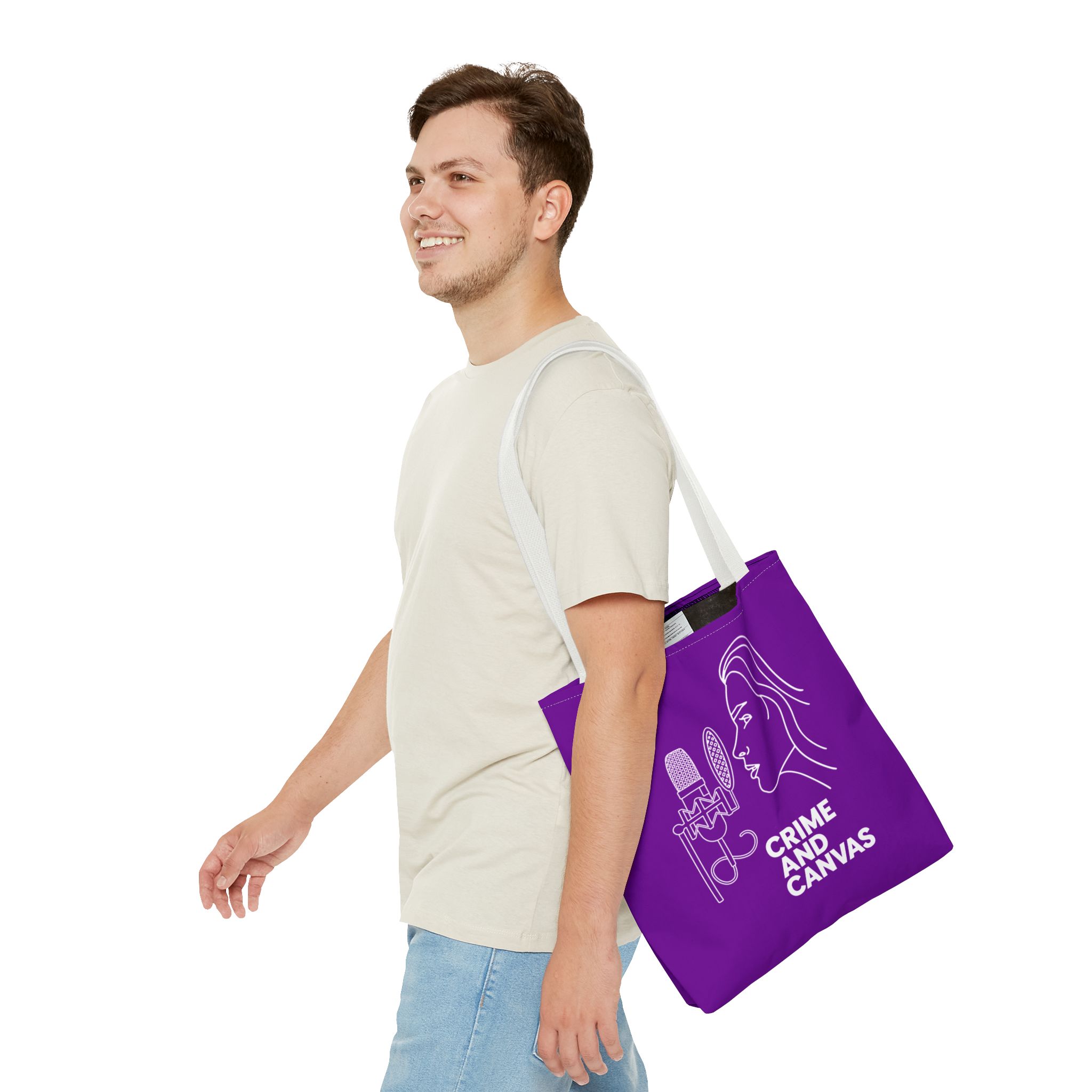 Crime & Canvas Podcast Purple Tote Bag